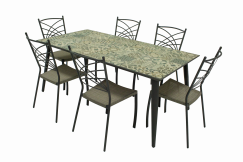 Bộ bàn ăn ngoài trời Ceramic Hako (6 ghế)